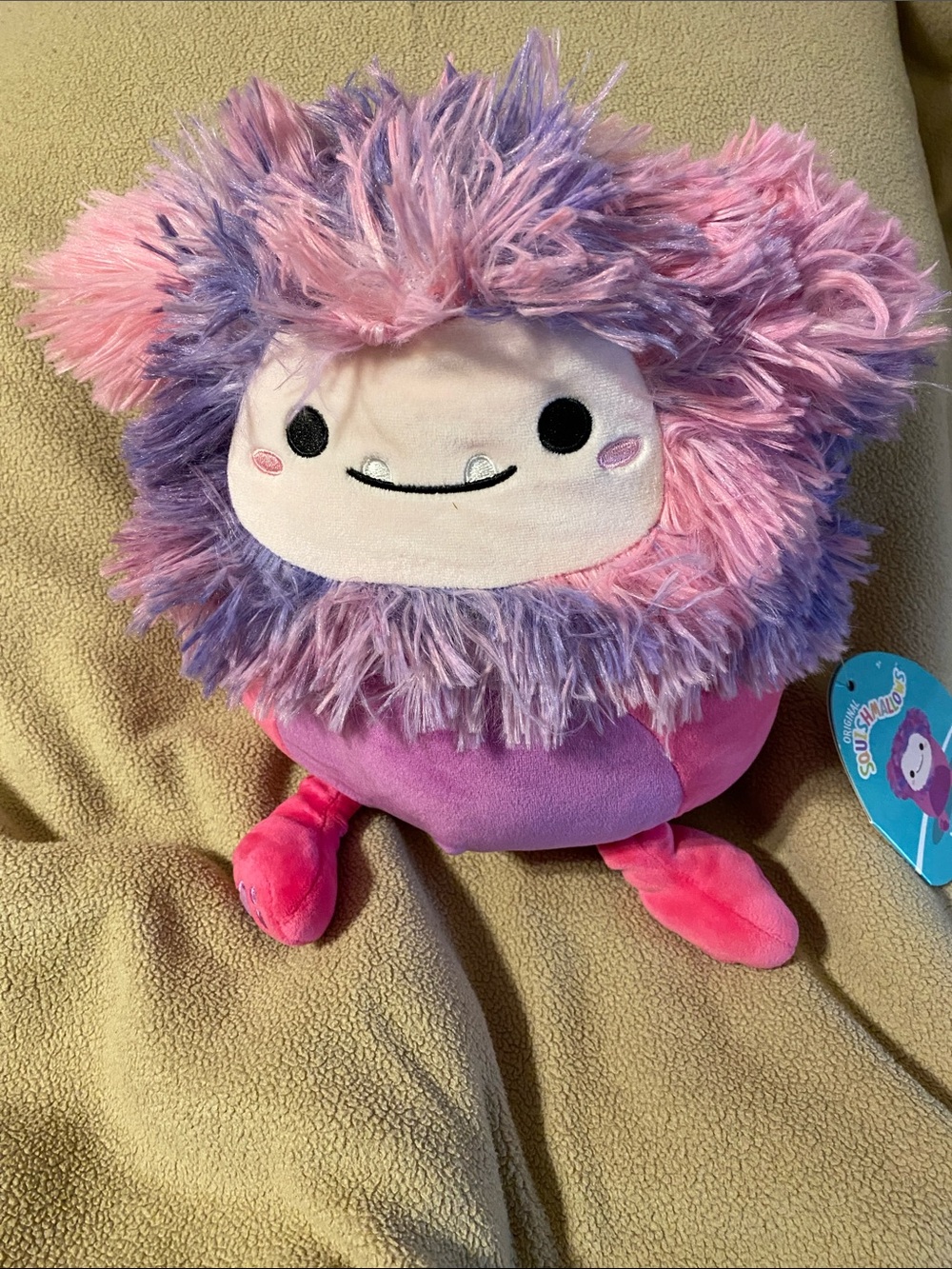 Squishmallows 8” Woxie Pink and Purple Fuzzy Monster Plush Buddy